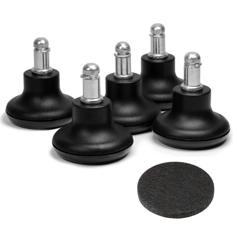 DOZYANT Bell Glides Replacement Office Chair or Stool Swivel Caster Wheels to Fixed Stationary Castors, Low Profile Bell Glides with Separate Self Adhesive Felt Pads, Chair Feet Wheel Stopper - Image 1